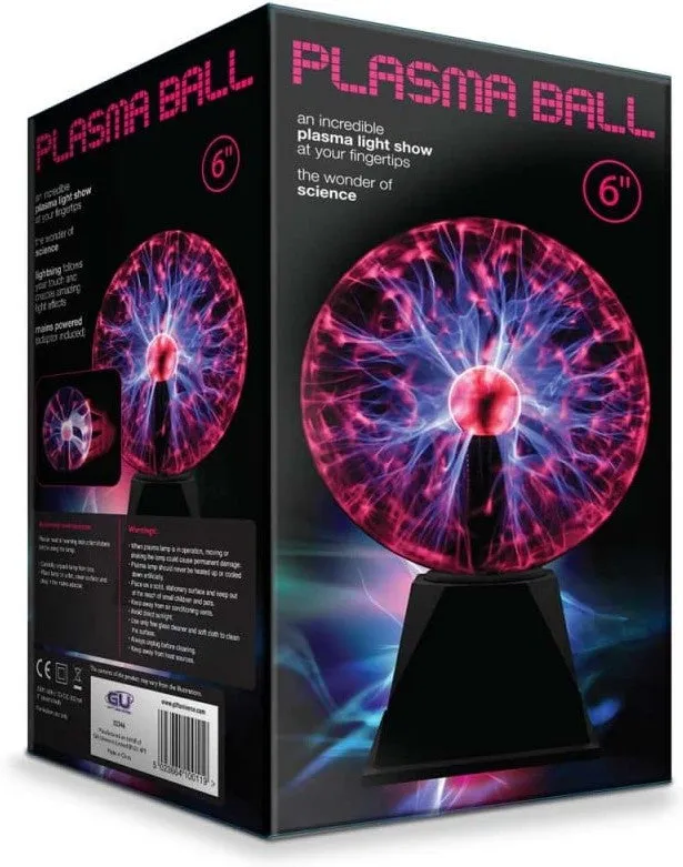 6" Plasma Ball - Interactive Touch-Activated Light Show