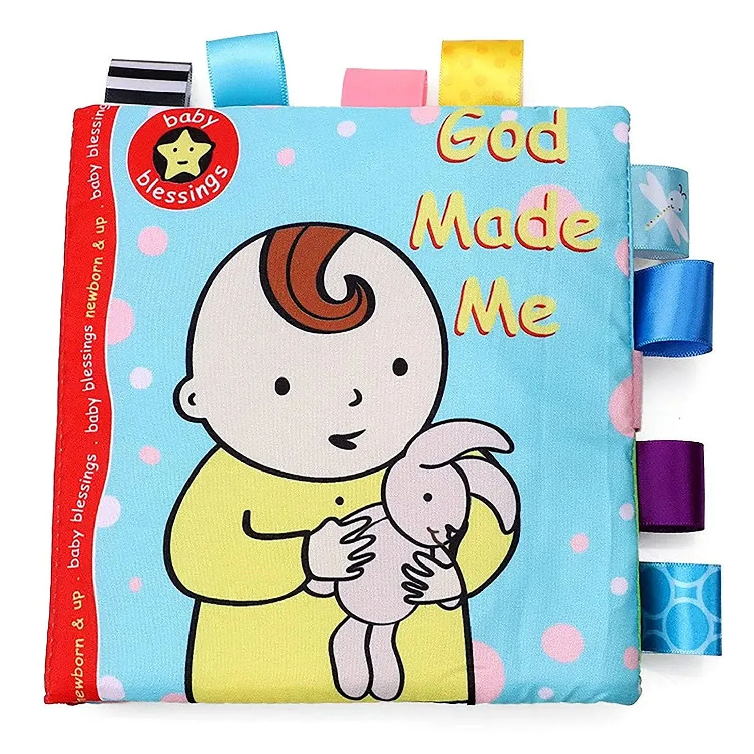 Baby Moo Little Learner Baby With Squeaker And Rustle Paper Sound Cloth Book  - Blue