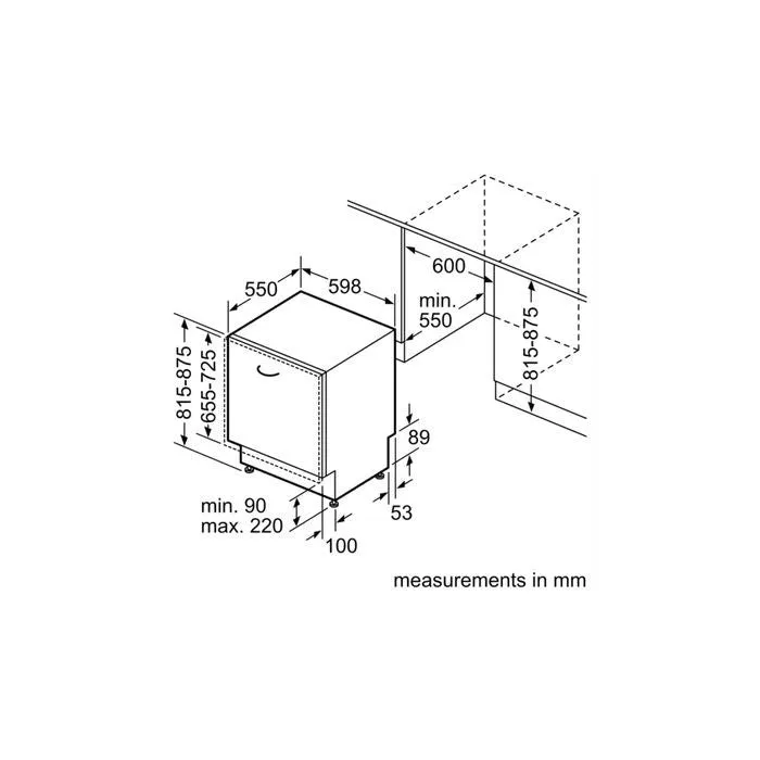 Bosch SMV6ZCX42E Built-In Dishwasher 14 Place Settings Fully Integrated