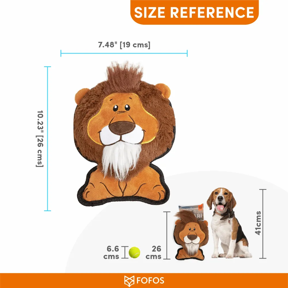 Fofos Safari Line Lion Plush Toy for Dogs (Brown)