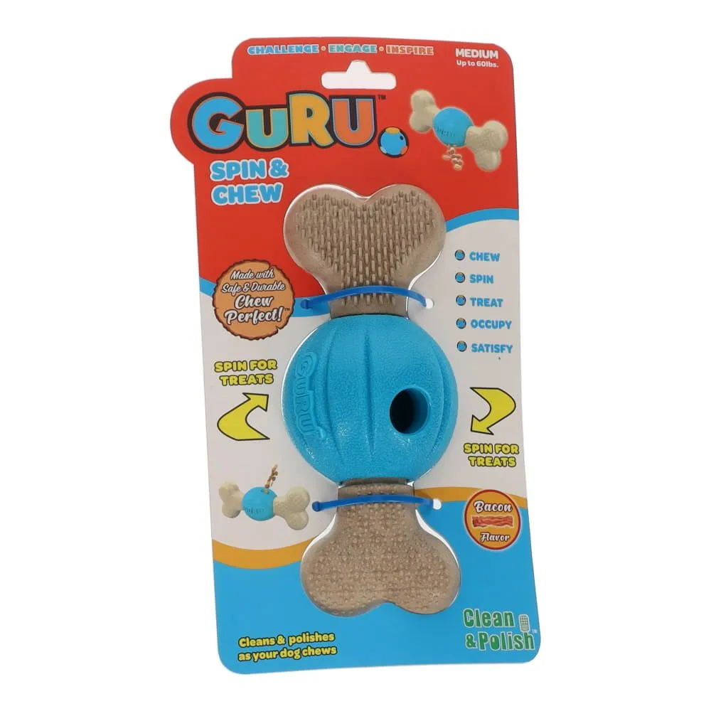 GURU Spin and Chew Treat Chew Bacon Scented Dog Enrichment Toy Medium