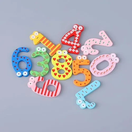 Homestic Pack of 50 Magnet Number Stickers | Magnetic Wooden Numbers | Magnet Numbers for Learning-Educational Purpose | Toy for Kids | Fridge Magnet Stickers |Multicolor