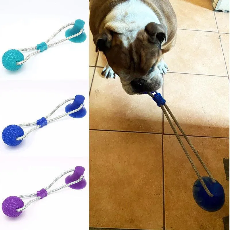 Interactive Suction Cup Dog Toy with TPR Ball