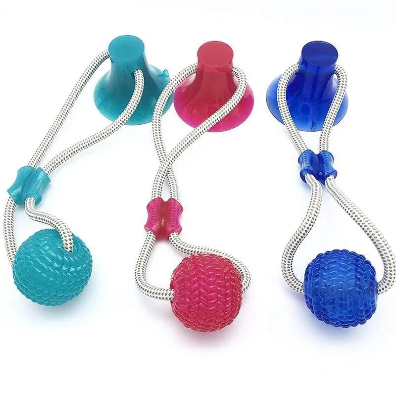 Interactive Suction Cup Dog Toy with TPR Ball