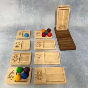 Montessori Wooden Counting Trays