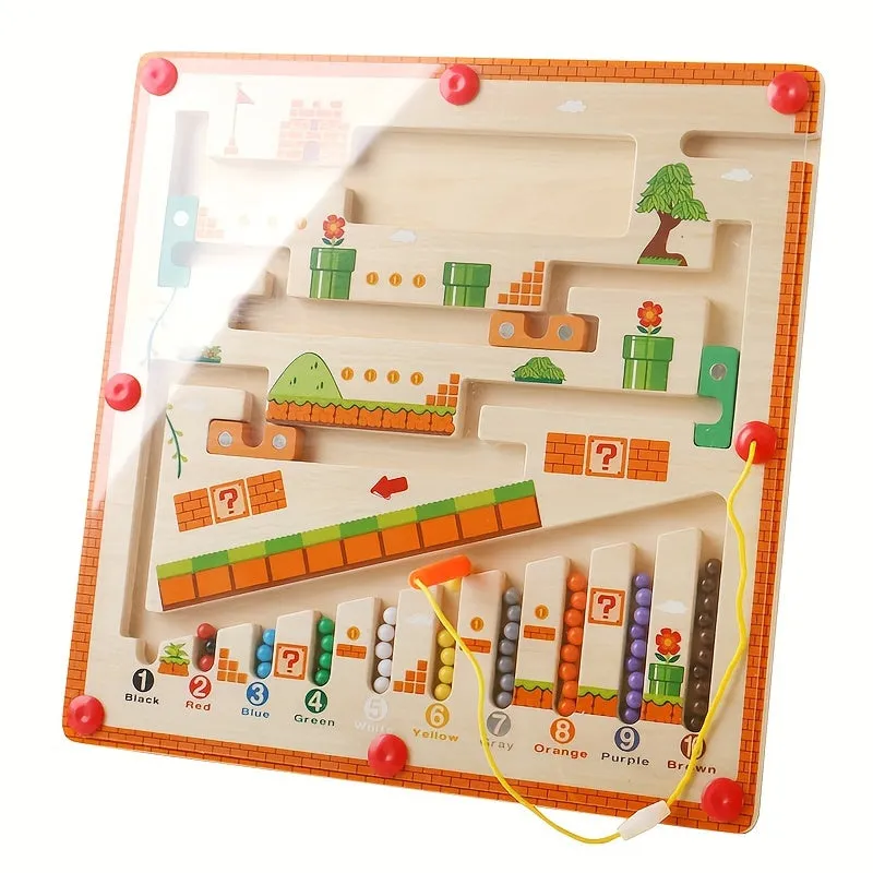 Montessoristyle Wooden Number Maze Puzzle for Early Education