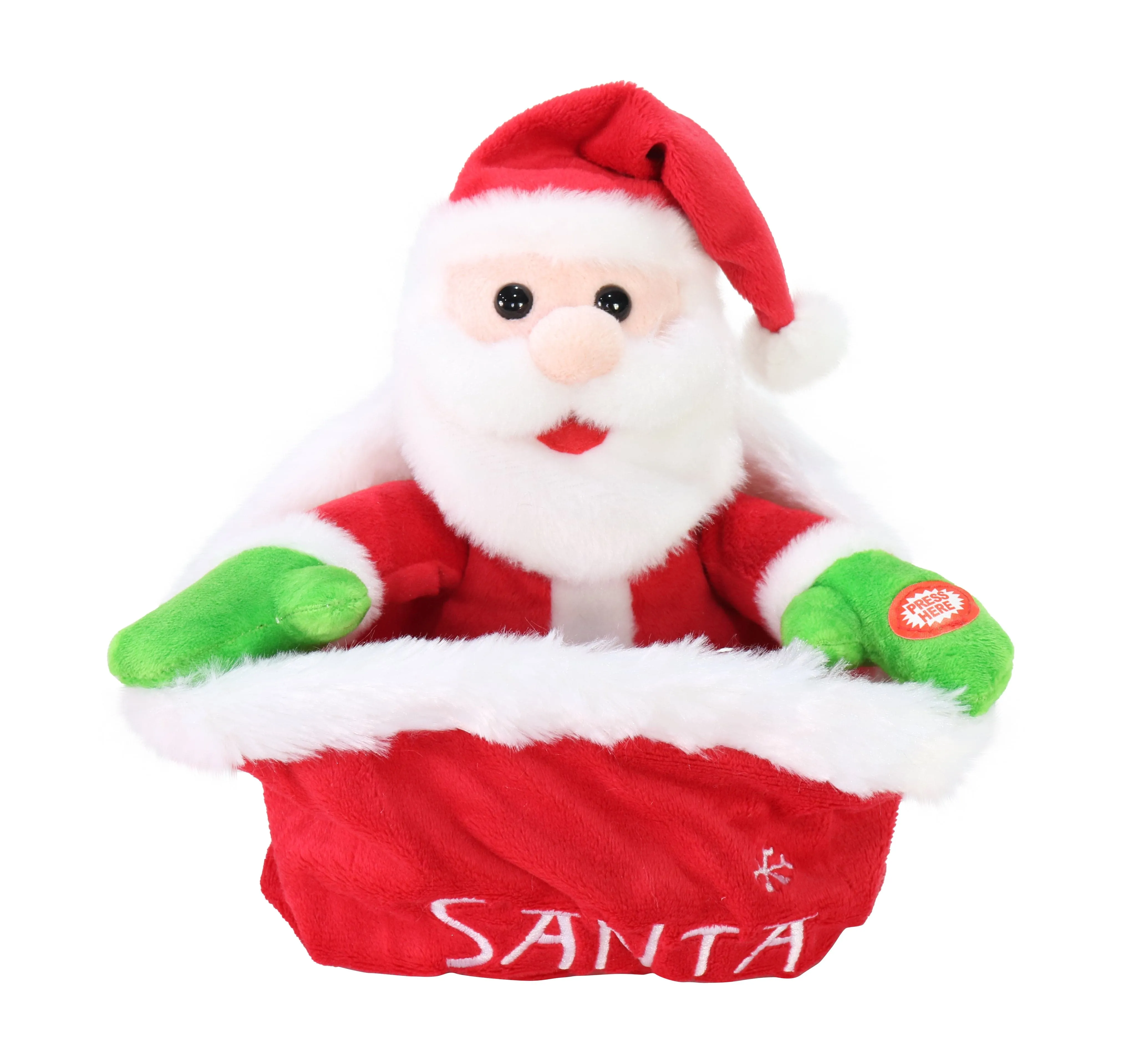 Musical Hide N Seek Santa In Sack (25cm)