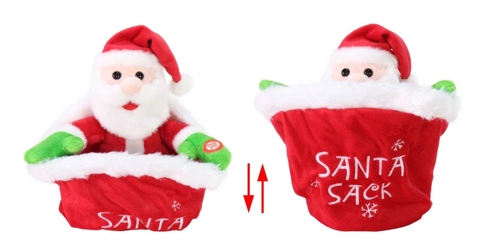 Musical Hide N Seek Santa In Sack (25cm)