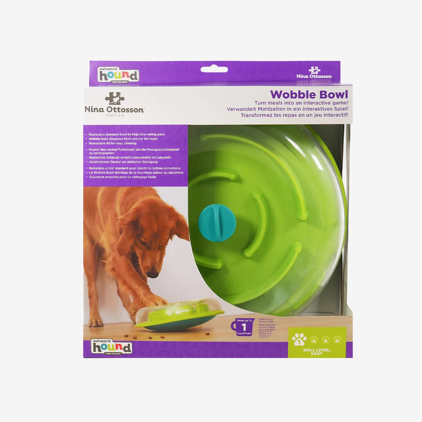 Nina Ottosson Wobble Bowl Interactive Slow Feeder Dog Game