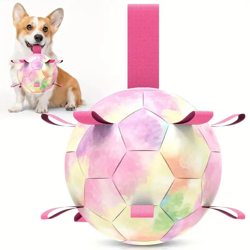 "Indestructible Lake Blue Soccer Ball for Dogs: Long-Play Tug and Fetch Toy