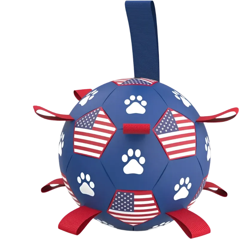 "Indestructible Lake Blue Soccer Ball for Dogs: Long-Play Tug and Fetch Toy