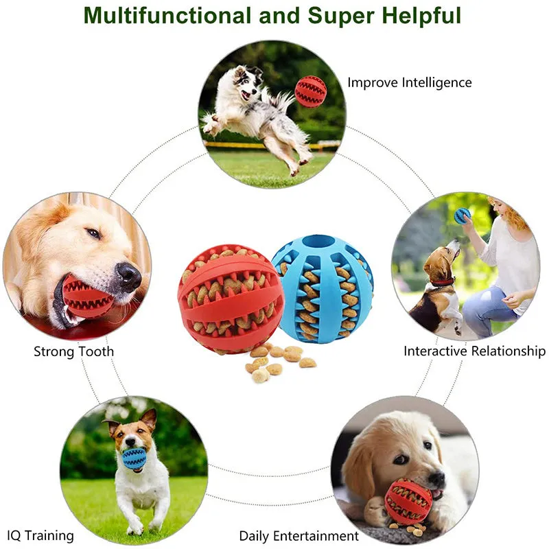 Rubber Food Ball Toy Interactive Chew for Small Dogs