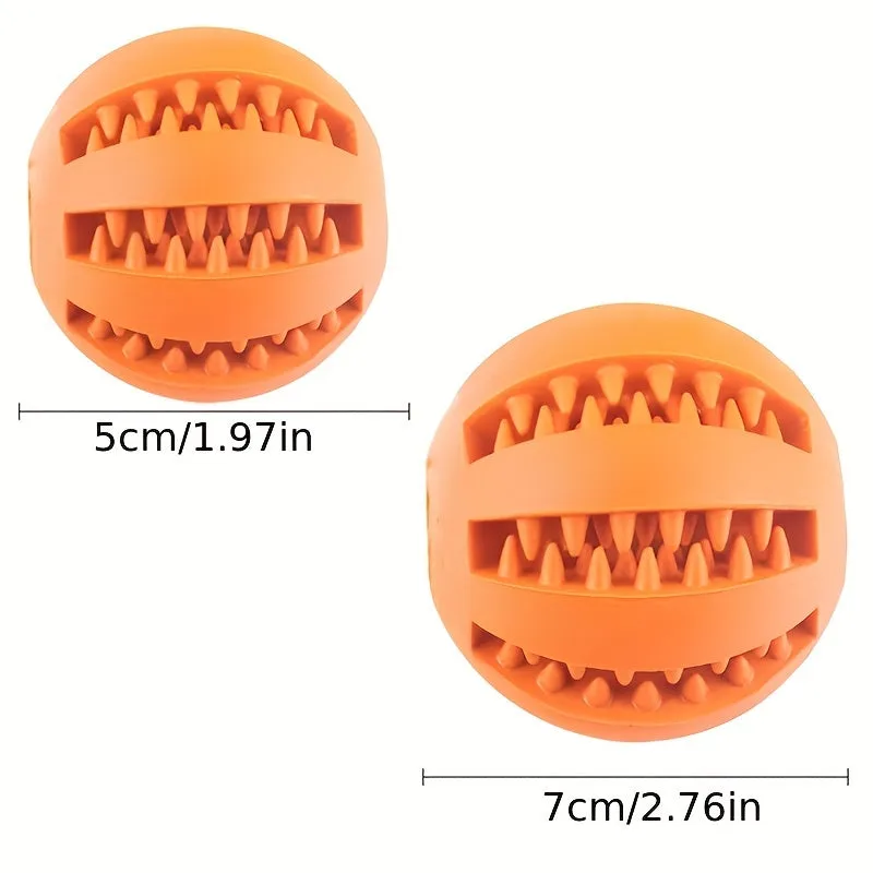 Rubber Food Ball Toy Interactive Chew for Small Dogs