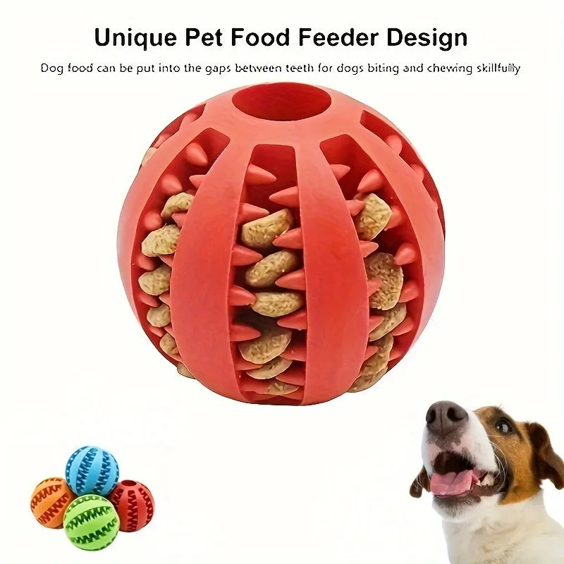 Rubber Food Ball Toy Interactive Chew for Small Dogs