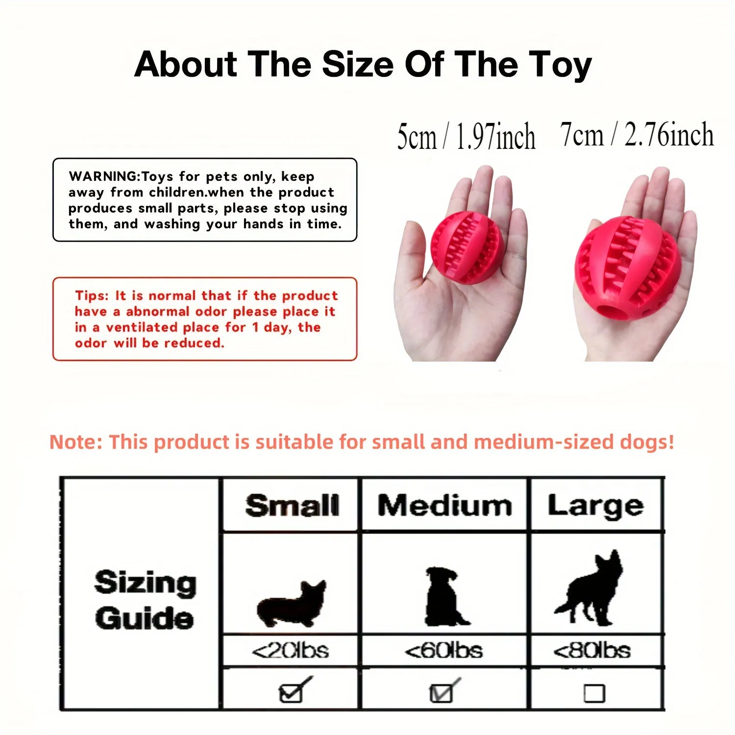 Rubber Food Ball Toy Interactive Chew for Small Dogs