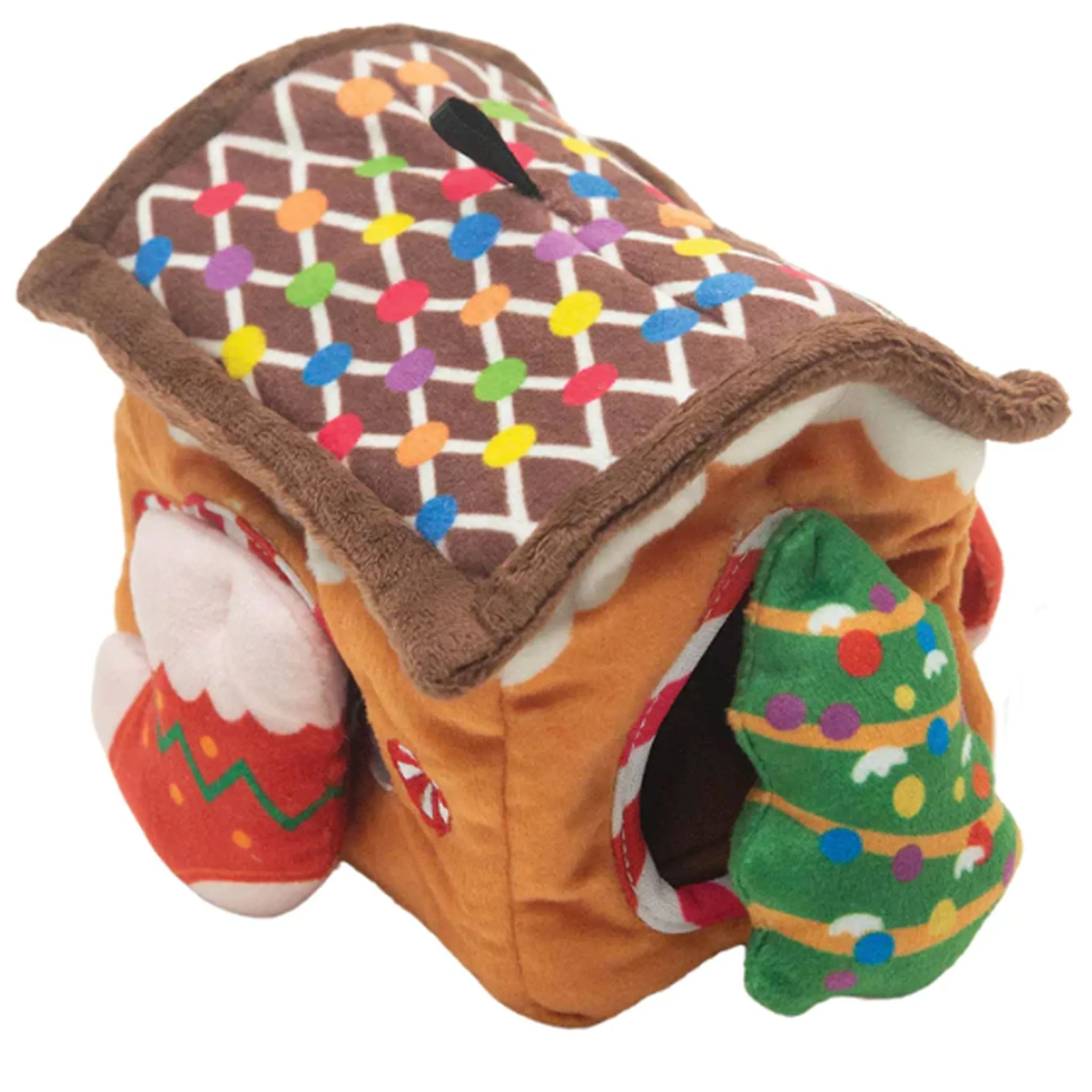 Snug Arooz Hide & Seek Gingerbread House Burrow Dog Toys - 6"