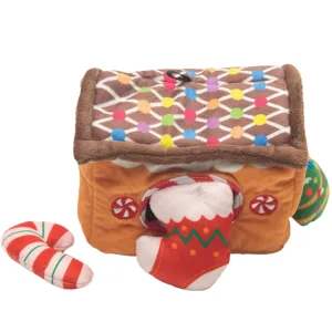 Snug Arooz Hide & Seek Gingerbread House Burrow Dog Toys - 6"