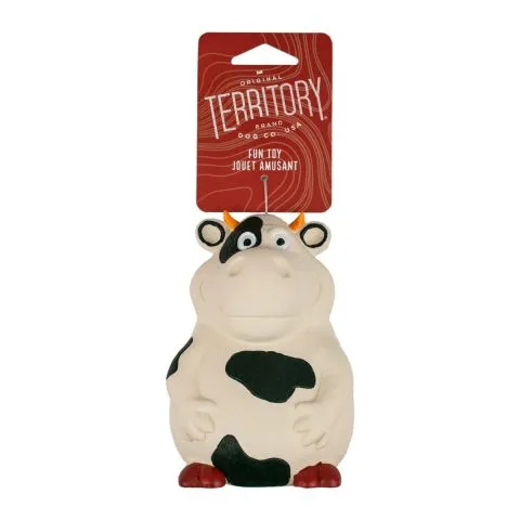 Territory Cow Latex Squeaker Dog Toy (6")