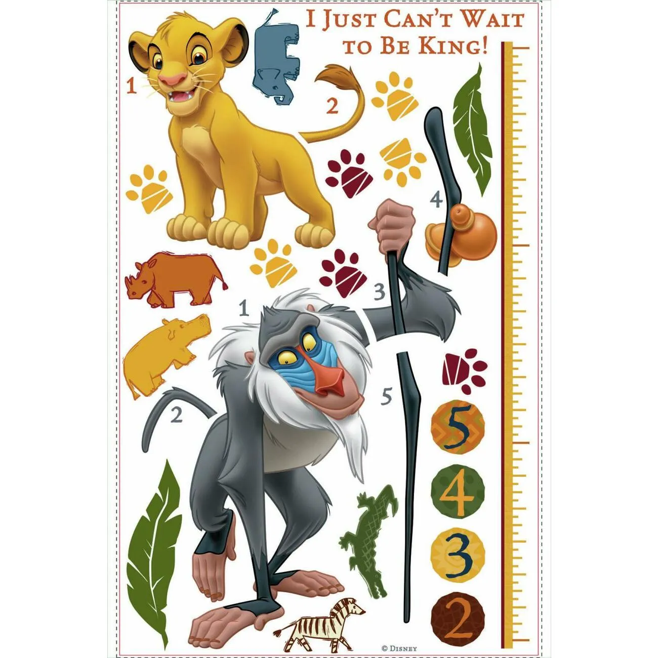 The Lion King Growth Chart Wall Decals - Standard