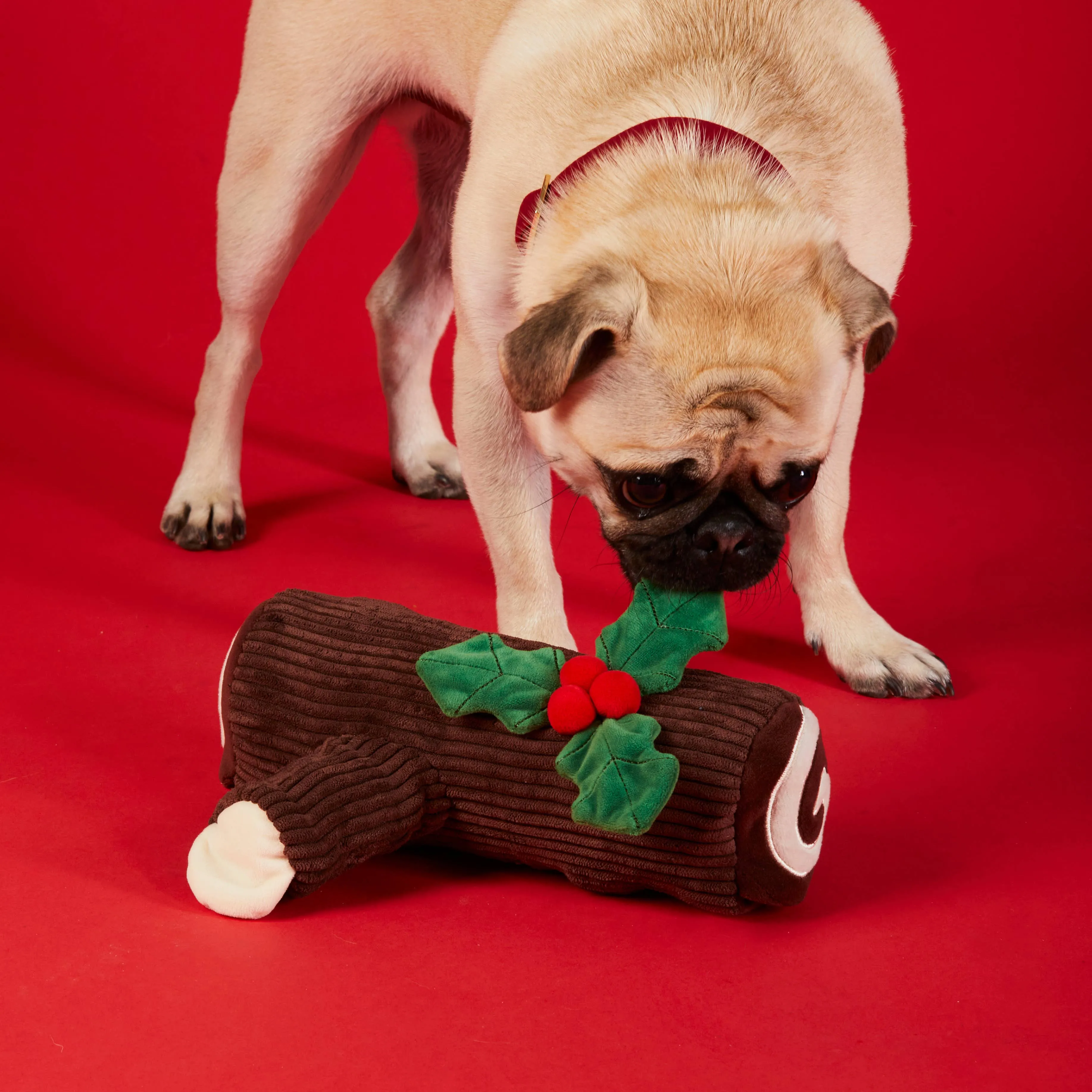 Yule Log Interactive Snuffle Holiday Dog Toy