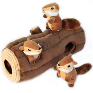 Zippy Paws Log & Chipmunks Burrow Dog Toy