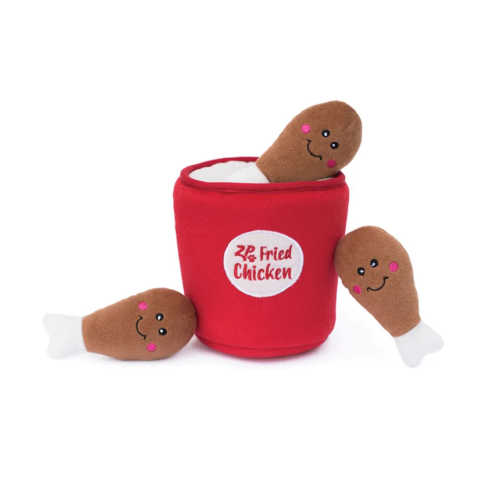 ZippyPaws Burrow Bucket of Chicken Dog Toy